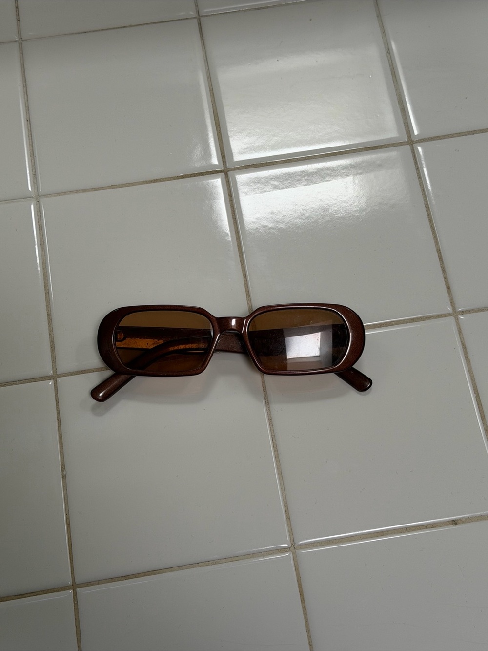 Brown Rectangular Sunglasses